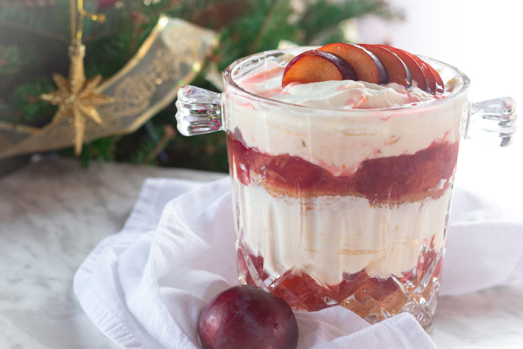 Plum Trifle -Christmas dessert with an Orange Flavor!