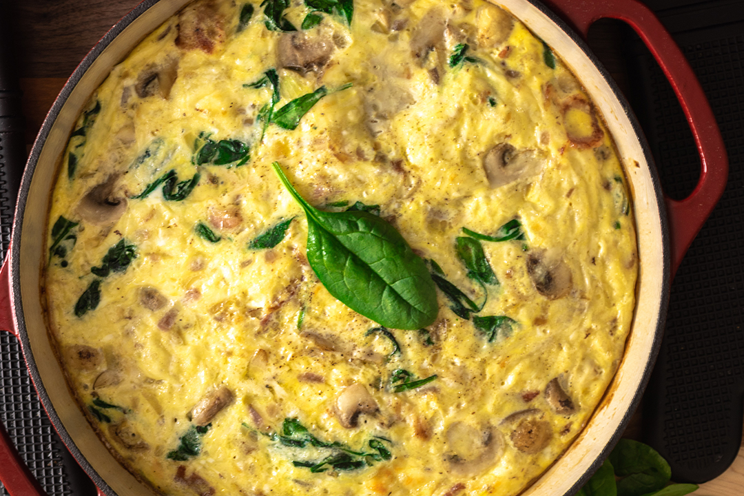 Spinach Mushrooms Frittata How to make an easy Frittata